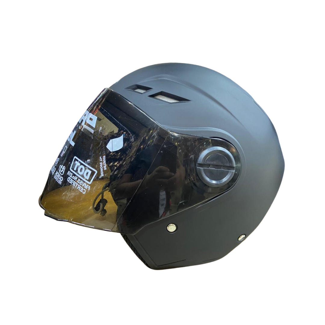 CASCO ABIERTO JET 916R SOLID NEGRO MATE
