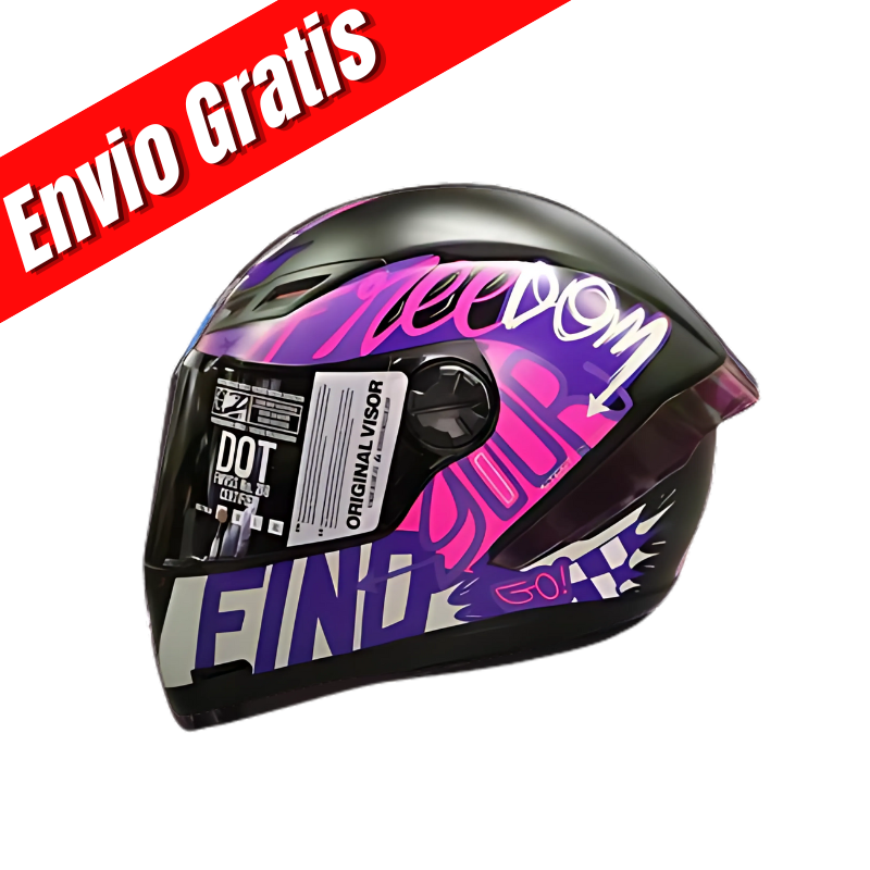 CASCO INTEGRAL ICH 501 SP DM MESSAGE.(NEGRO MATE/MORADO).VISOR HUMO