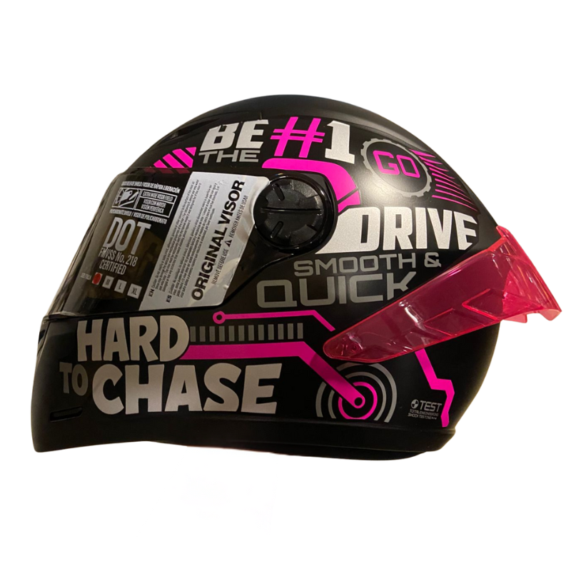 CASCO INTEGRAL ICH 501 SP RIDABYTE NEGRO MATE FUCSIA VISOR HUMO
