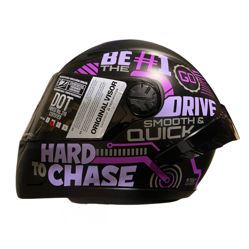 CASCO INTEGRAL ICH 501 SP RIDABYTE NEGRO MATE MORADO VISOR HUMO