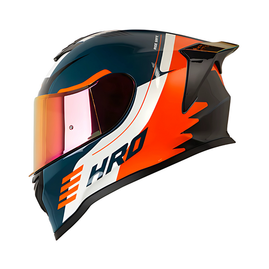 CASCO INTEGRAL HRO 506 SP STEAM BLANCO.NARAJA.VISOR COLOR