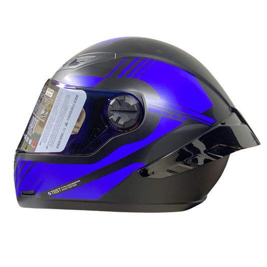 CASCO INTEGRAL ICH 501 SP HADEX NEGRO MATE AZUL VISOR AZUL