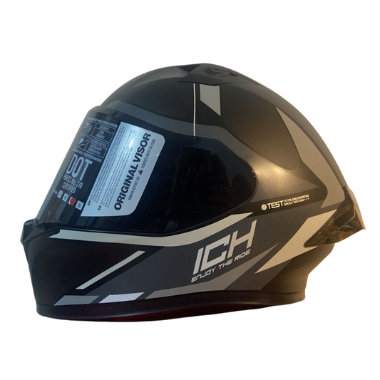 CASCO INTEGRAL ICH 503 TRENT NEGRO MATE GRIS VISOR HUMO