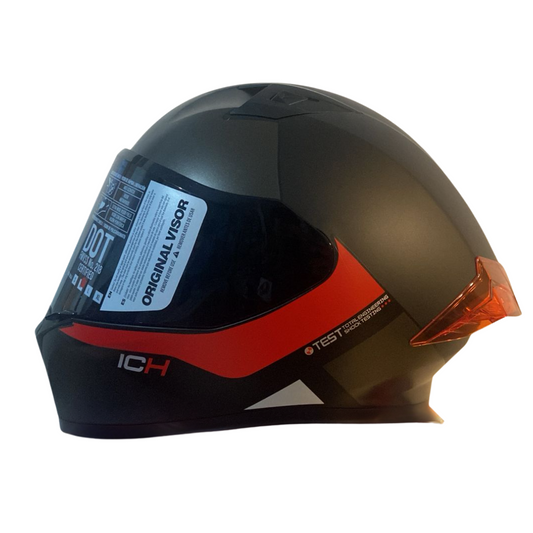 CASCO INTEGRAL ICH 503 KENDRY NEGRO MATE ROJO VISOR HUMO