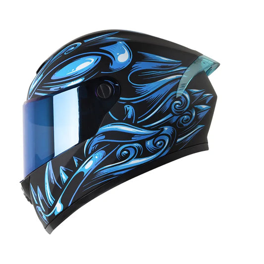 CASCO INTEGRAL X_ONE X-500GT EVO OLD MASK NEGRO AZUL VISOR COLOR