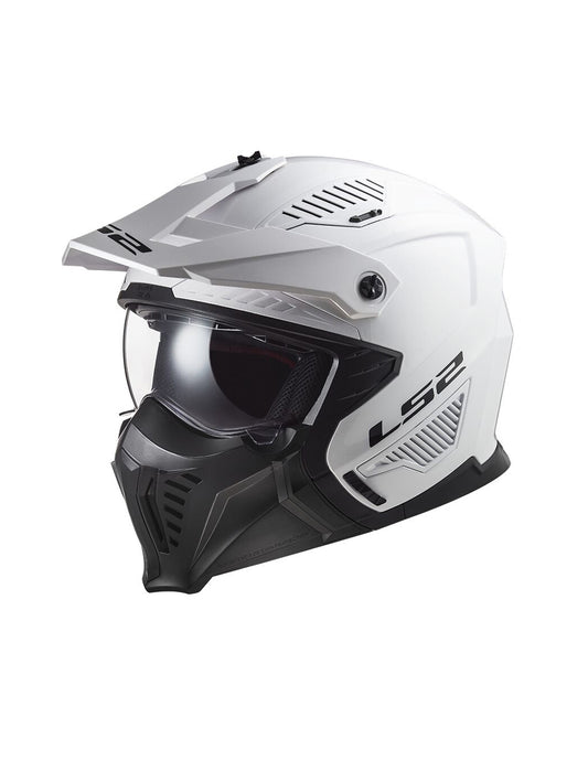 CASCO ABIERTO LS2 606_DRIFTER SOLID BLANCO VISOR TRANSPARENTE