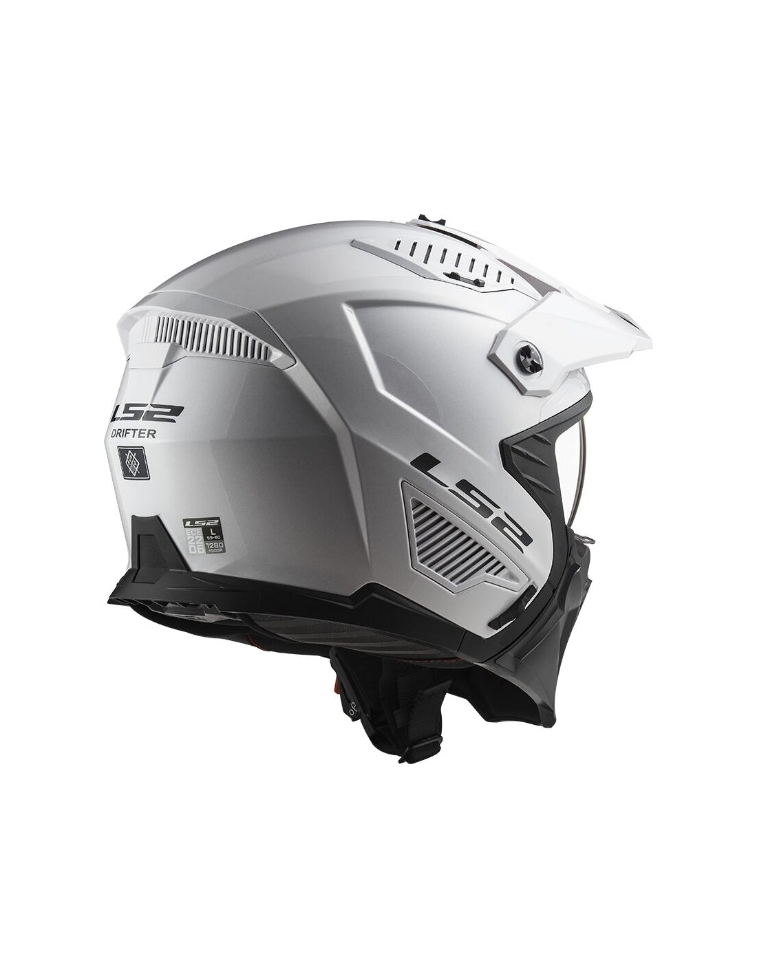 CASCO ABIERTO LS2 606_DRIFTER SOLID BLANCO VISOR TRANSPARENTE