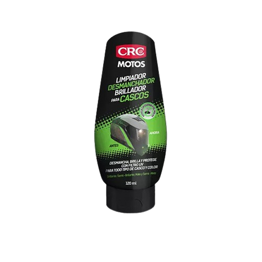 LIMPIADOR DESMANCHADOR BRILLADOR PARA CASCOS X120ML MOTOS CRC