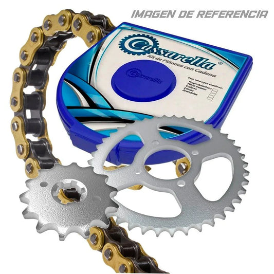 KIT DE ARRASTRE CASSARELLA XR 150 L 6 HUECOS (PT49C-PD16C-428-H-132-C) DORADA