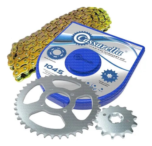 KIT DE ARRASTRE CASSARELLA YAMAHA MT 15 6 HUECOS (PT52C-PD14C-428-H-132C) DORADA
