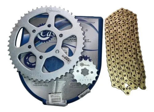 KIT DE ARRASTRE CASSARELLA SUZUKI DR 150 6 HUECOS (PT50C-PD16C-428-H-132C) DORADA
