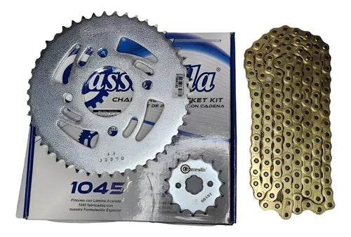 KIT DE ARRASTRE CASSARELLA VICTORY MRX 150 MODELO (2020)4 HUECOS(PT46C-PD15C-428-132-C) DORADA