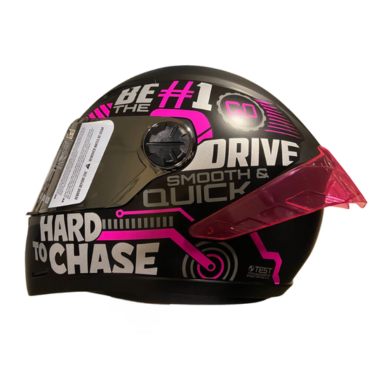 CASCO INTEGRAL ICH 501 SP RIDABYTE NEGRO MATE FUCSIA VISOR PLATEADO