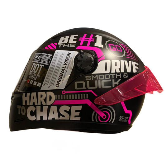 CASCO INTEGRAL ICH 501 SP RIDABYTE NEGRO MATE FUCSIA VISOR HUMO