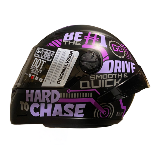 CASCO INTEGRAL ICH 501 SP RIDABYTE NEGRO MATE MORADO VISOR HUMO