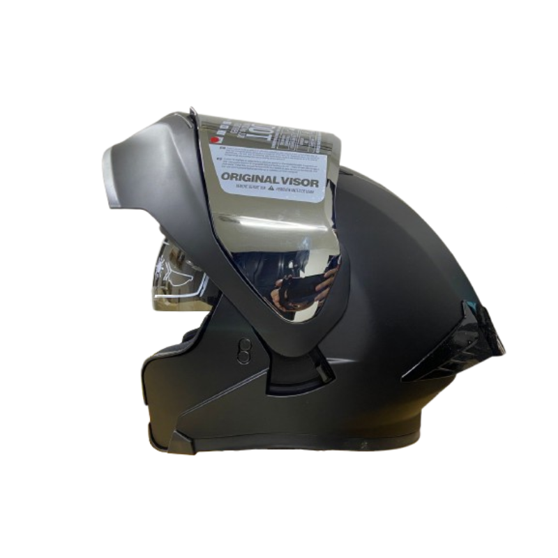 CASCO ABATIBLE ICH 3120 NEGRO MATE PLANO VISOR PLATEADO