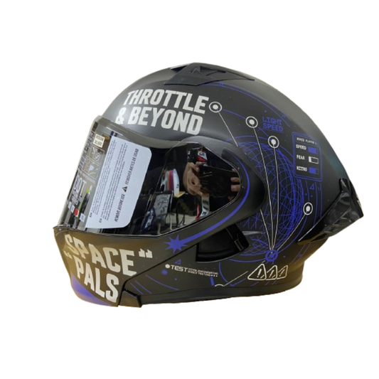 CASCO ABATIBLE ICH 3120 INFINITY NEGRO MATE GRIS COLOR VISOR PLATEADO