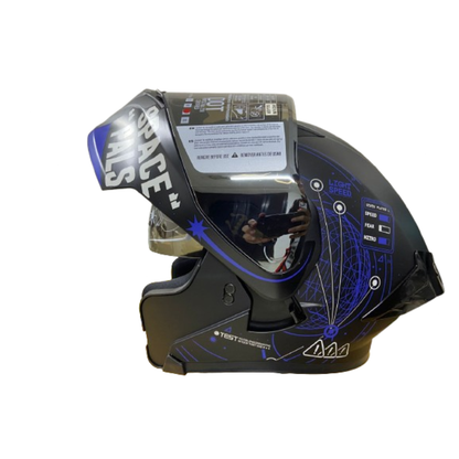 CASCO ABATIBLE ICH 3120 INFINITY NEGRO MATE GRIS COLOR VISOR PLATEADO