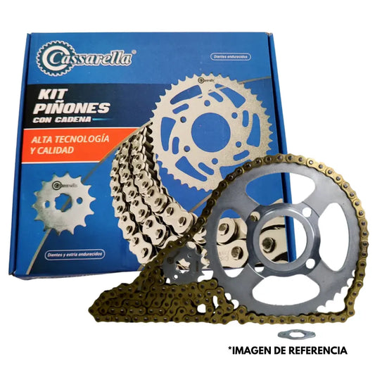 KIT DE ARRASTRE CASSARELLA YAMAHA MT 03 6 HUECOS (PT43C-PD14C-520H-120C) DORADA ORING