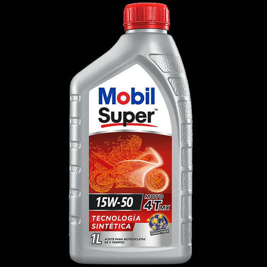 ACEITE MOBIL SUPER MOTO MX 15W50 FULL SINTETICO SAE 4T 1LT