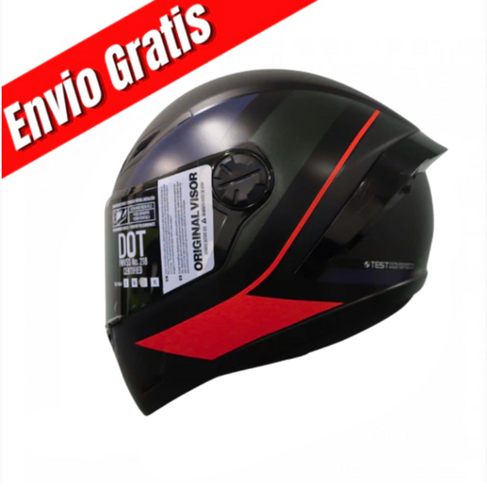 CASCO INTEGRAL ICH 501 SP DEUS.(NEGRO BRILLANTE/ROJO).VISOR HUMO