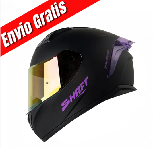 CASCO INTEGRAL SHAFT 582 SP EVO SOLID.(NEGRO/MORADO).VISOR MORADO