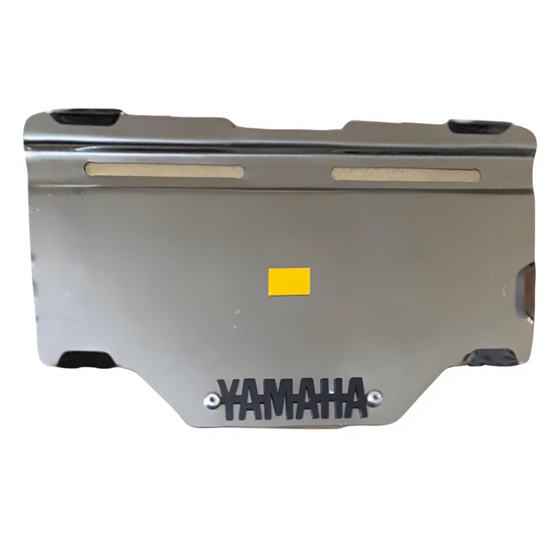 PORTA PLACA YAMAHA CROMADO + LOGO 3D NEGRO
